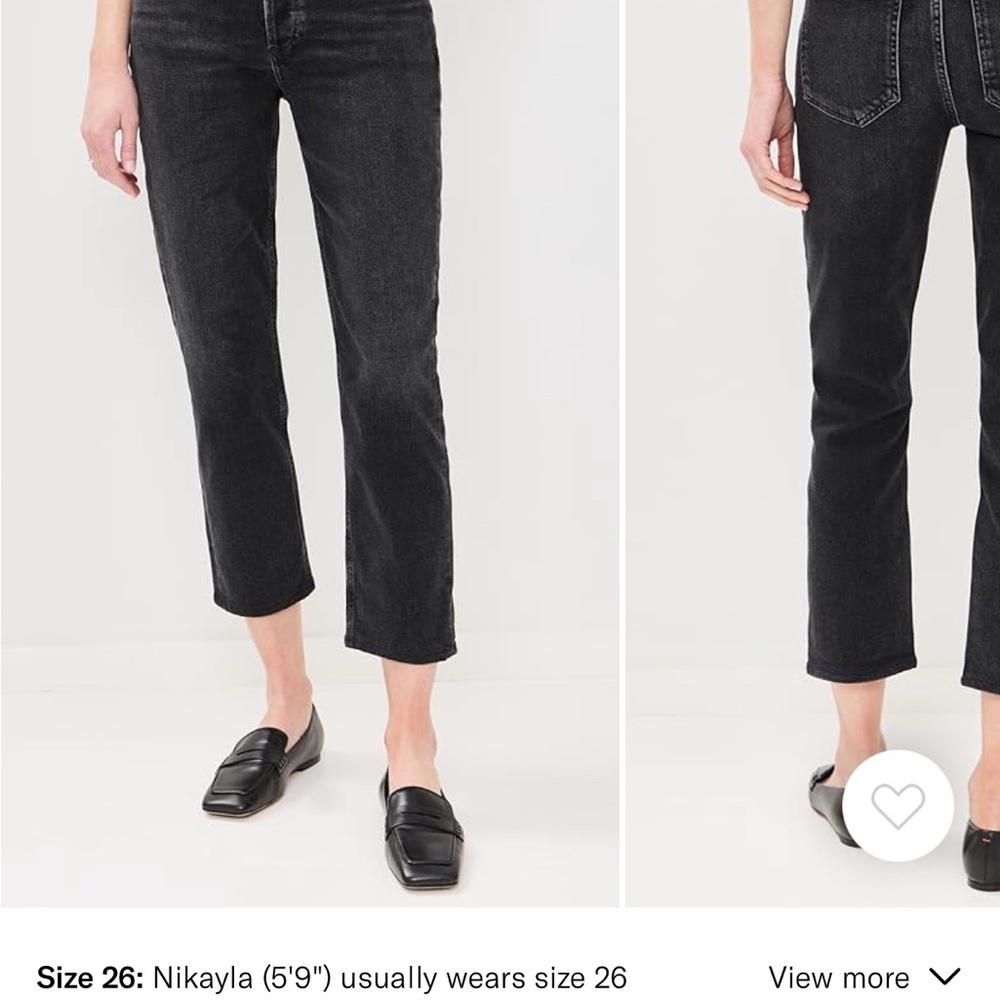Agolde Black Cropped Ankle Jeans